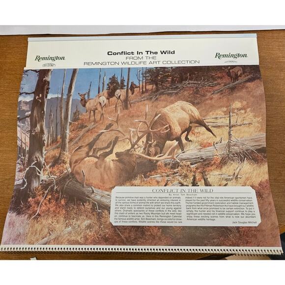 1980s Vintage Remington Dupont Calendar Lot of 3 Hunting & Wildlife Memorabilia - Picture 2 of 10
